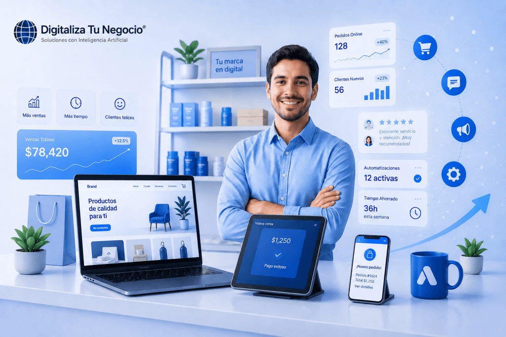 Mockup responsive de un proyecto web diseñado por Digitaliza Tu Negocio®